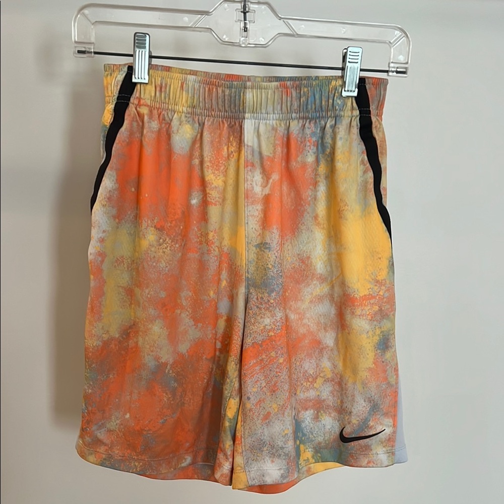 Nike Vibrant Orange Yellow Athletic Shorts for boys